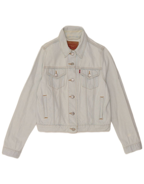 Jaqueta jeans feminina Levi's UK 12 algodão azul médio