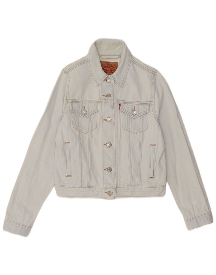 Jaqueta jeans feminina Levi's UK 12 algodão azul médio
