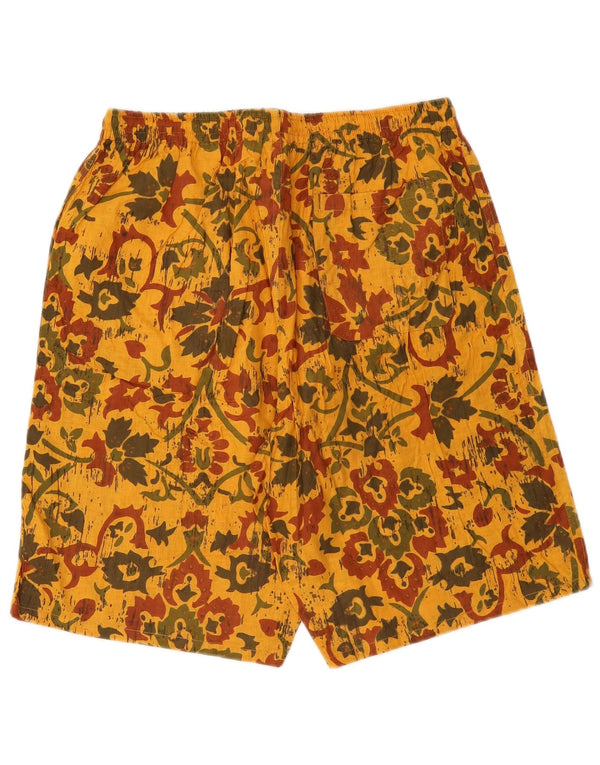 Shorts casuais masculinos vintage XL W38 amarelo floral