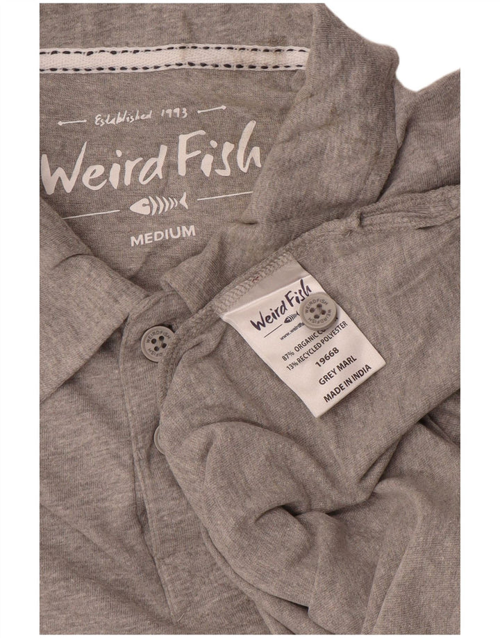 Camisa polo masculina Weird Fish algodão cinza médio