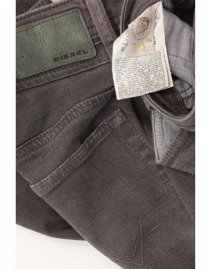 Diesel Mens Slim Jeans W36 L34 Cinza Algodão