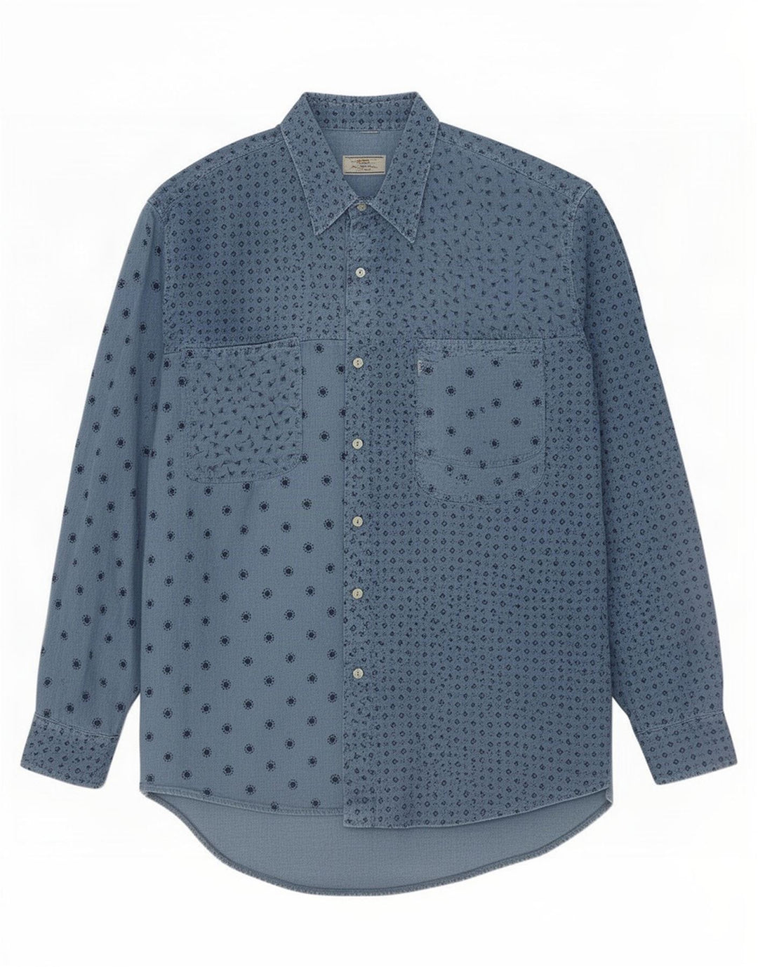 Camisa masculina Levi's grande patchwork azul