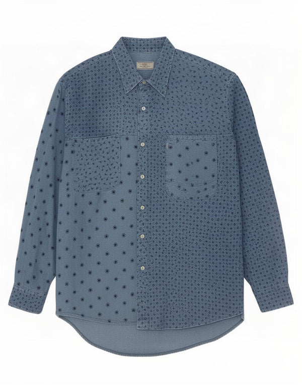 Camisa masculina Levi's grande patchwork azul
