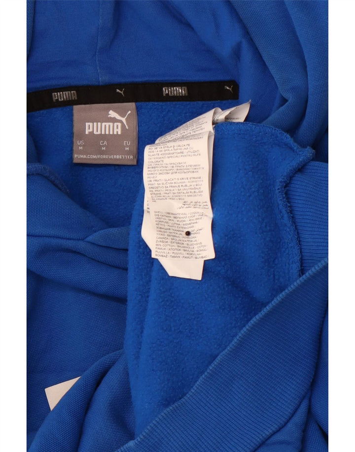 PUMA Mens Graphic Hoodie Jumper Médio Algodão Azul