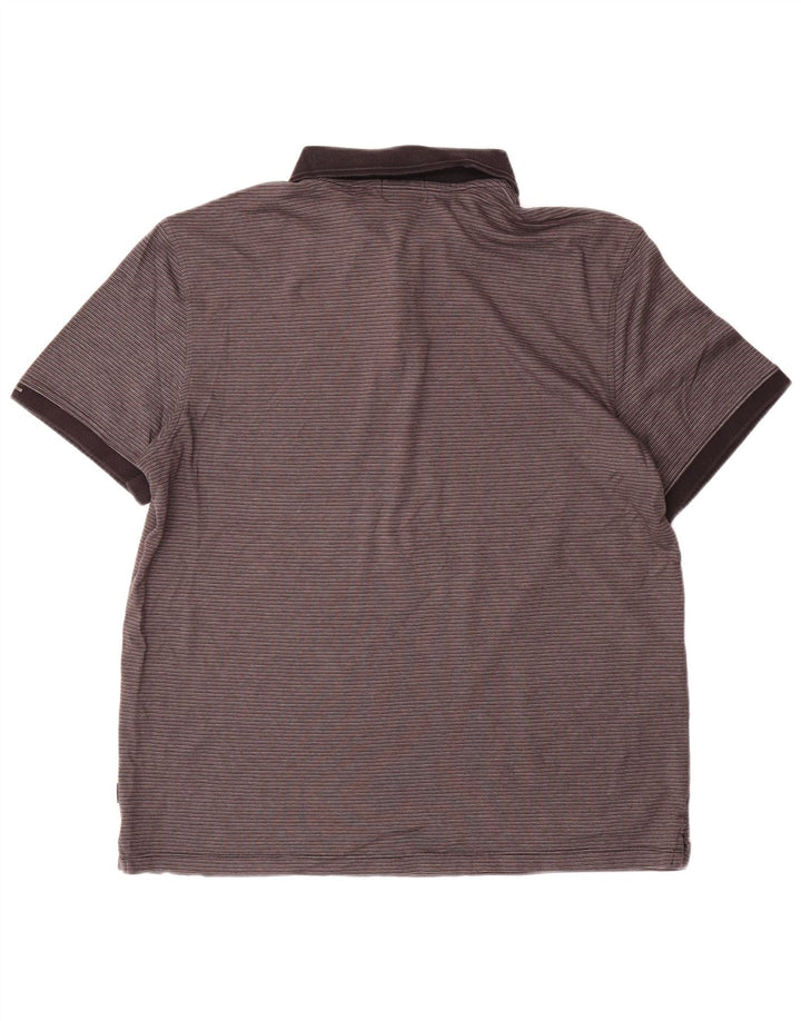 Camisa polo masculina CALVIN KLEIN grande algodão listrado cinza