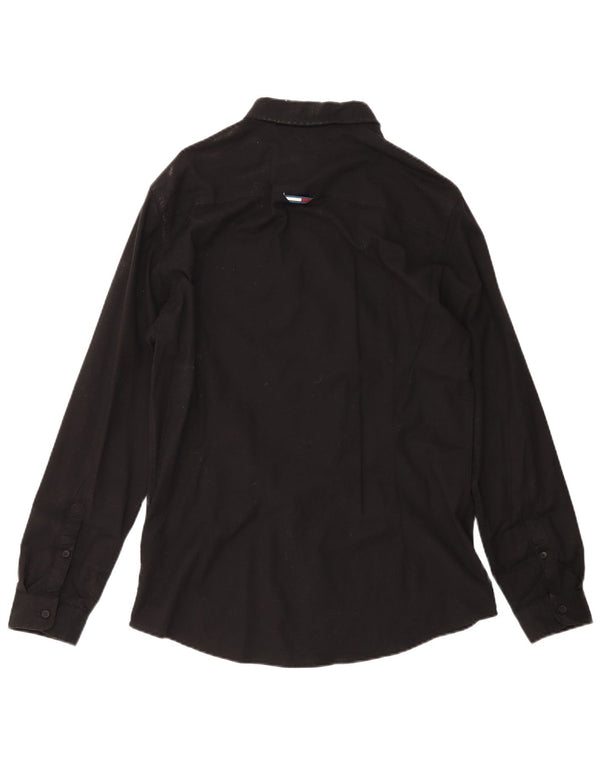 Camisa masculina Tommy Hilfiger Slim Fit grande algodão preto