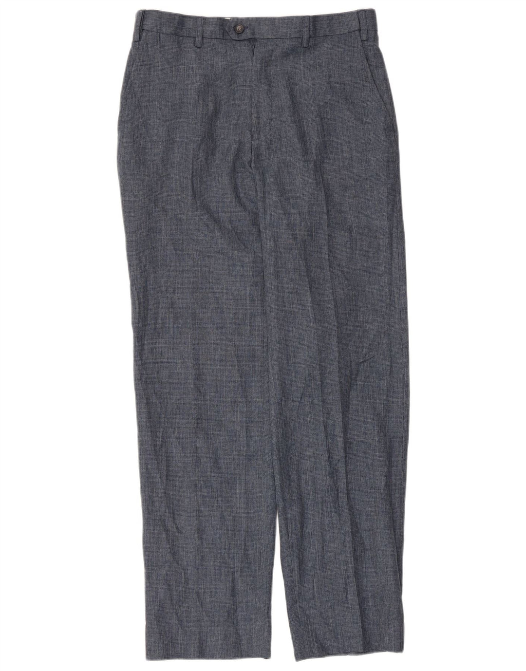 Calça masculina de ajuste regular Marks & Spencer W32 L33 azul poliéster