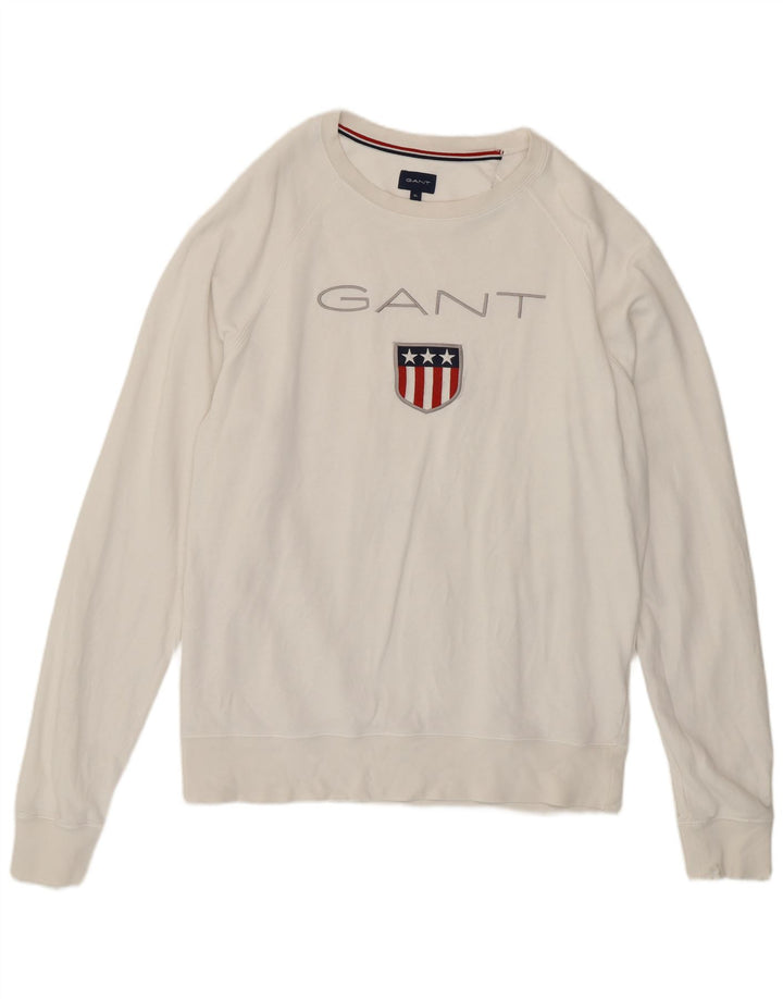 Gant moletom masculino gráfico jumper XL algodão branco