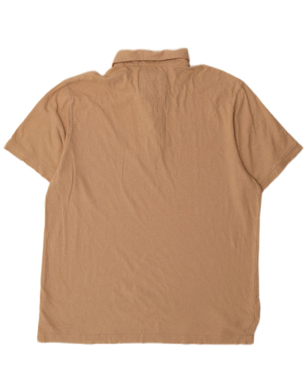 Camisa polo masculina XL de algodão bege da Crew Clothing