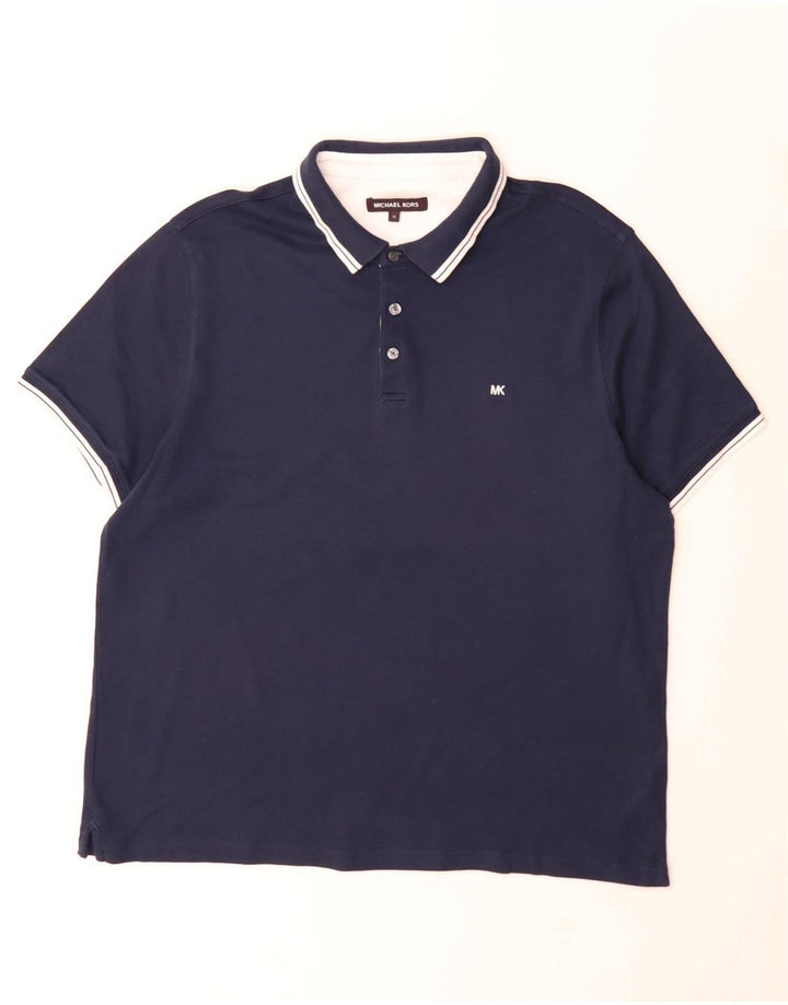 Camisa polo masculina regular Michael Kors XL azul marinho algodão