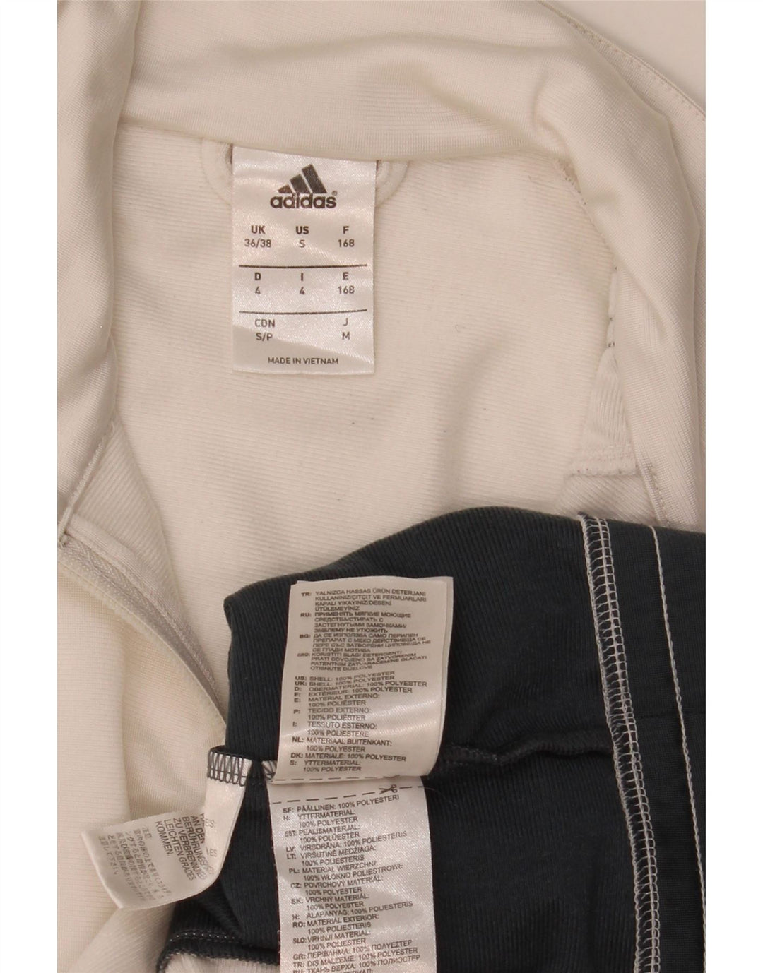Adidas Mens Tracksuit Top Jacket UK 36/38 Pequeno Branco Colorblock Poliéster