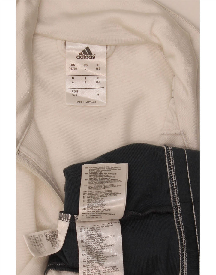 Adidas Mens Tracksuit Top Jacket UK 36/38 Pequeno Branco Colorblock Poliéster