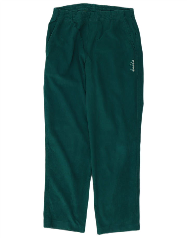 Calças de treino de veludo masculino Diadora UK 38 poliéster verde médio