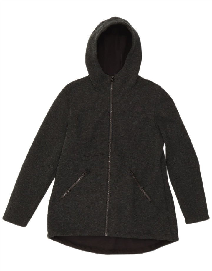 Suéter feminino com capuz e zíper The North Face Reino Unido 16 grande poliéster cinza