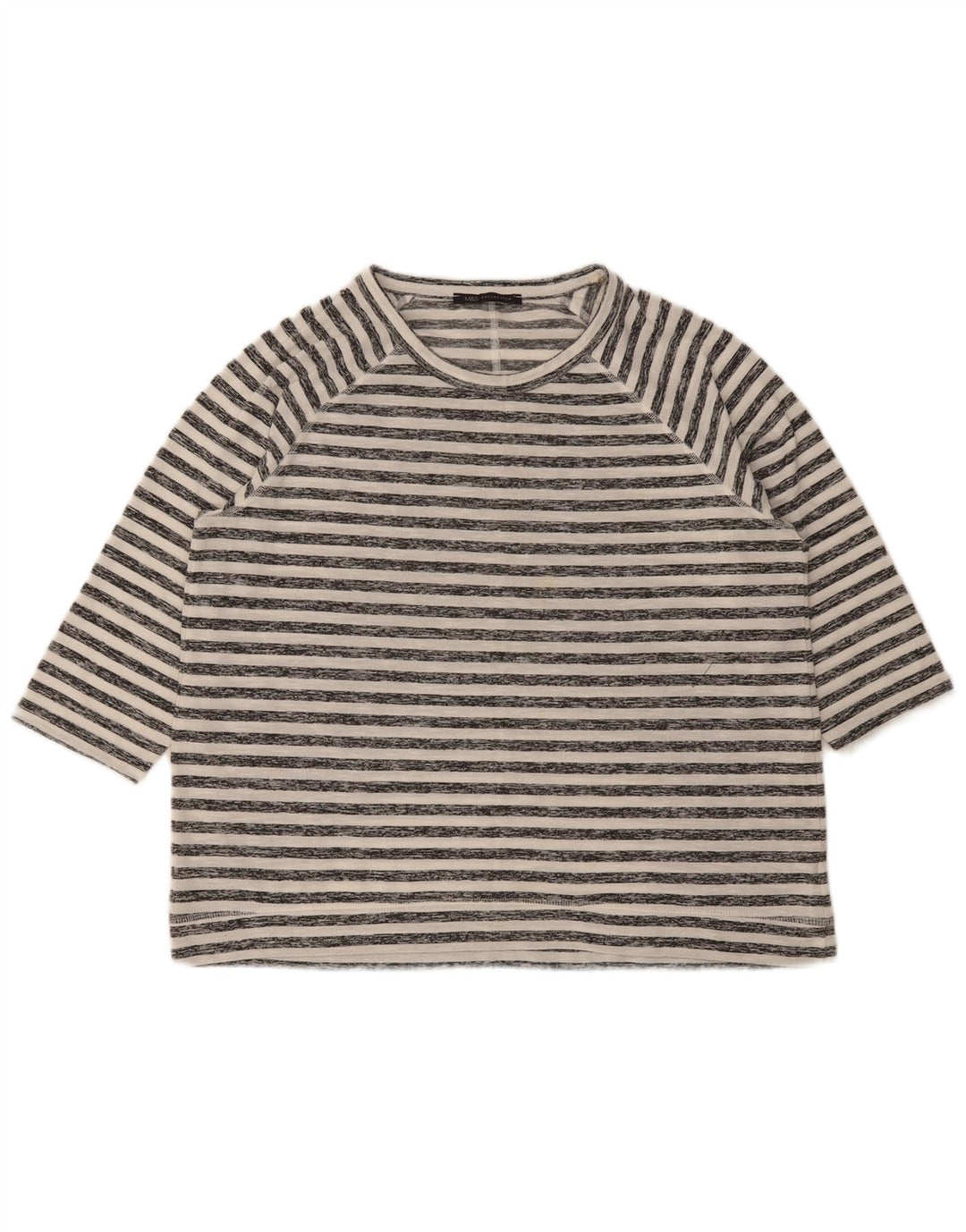Top feminino Marks & Spencer manga 3/4 Reino Unido 16 listrado branco grande
