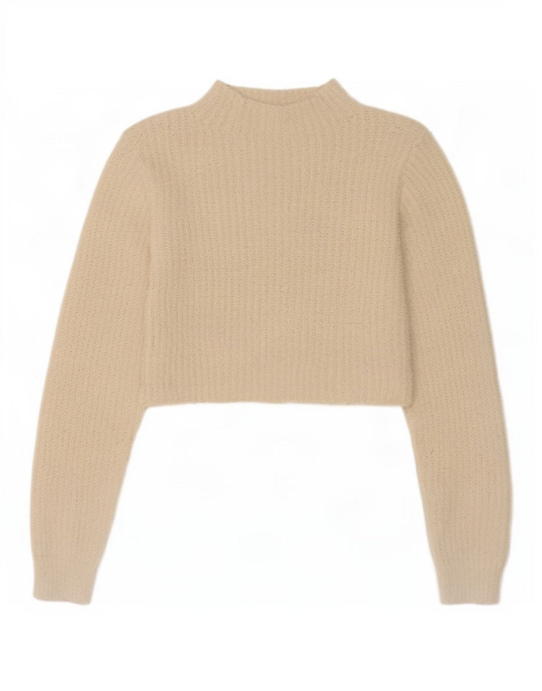 Suéter feminino Zara com gola tartaruga e gola redonda, tamanho UK 10, pequeno, branco, poliéster