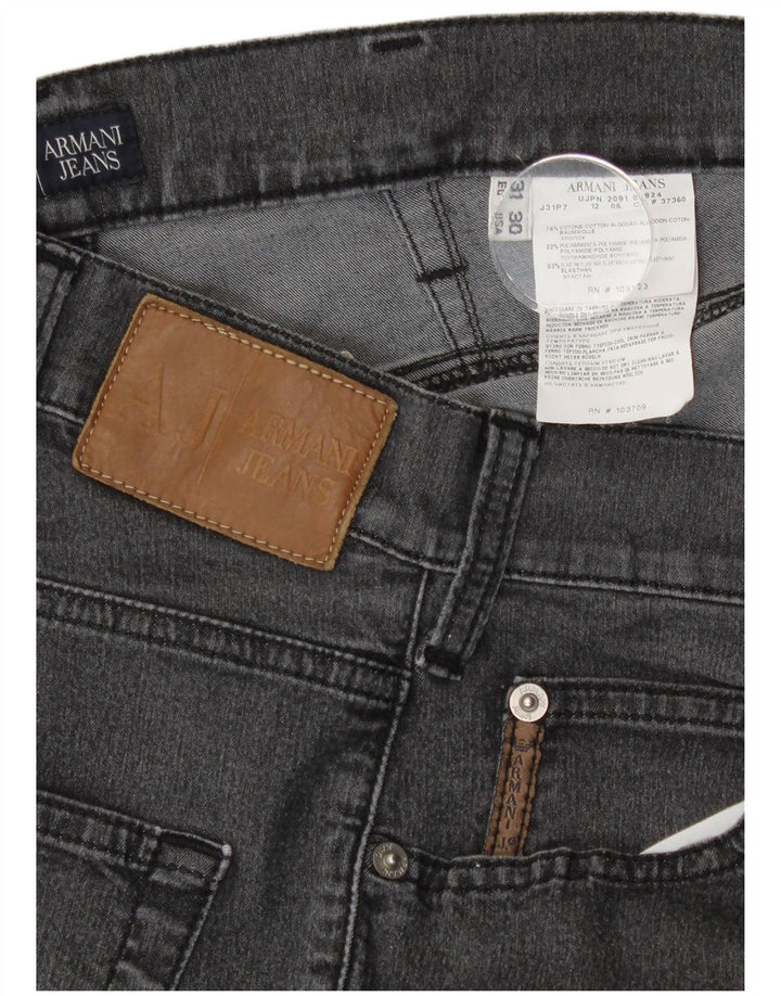 Jeans retos femininos Armani W31 L30 algodão cinza