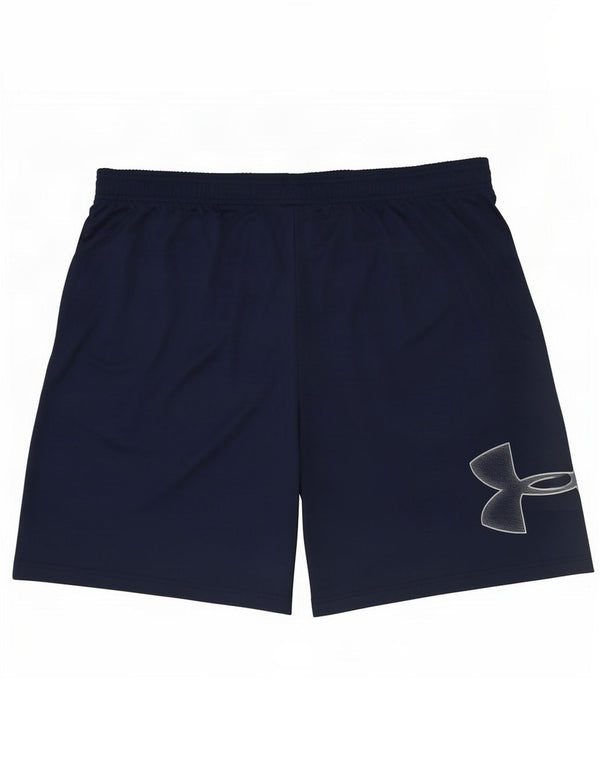 Under Armour Mens Loose Fit Sport Shorts 2XL Navy Blue Polyester