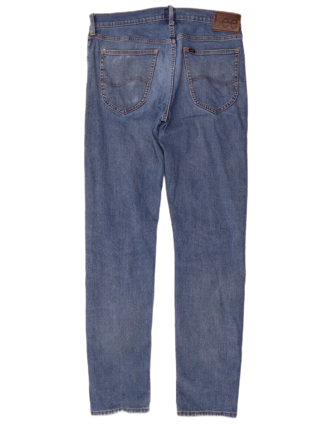 Lee Mens Regular Straight Jeans W32 L34 Azul Algodão
