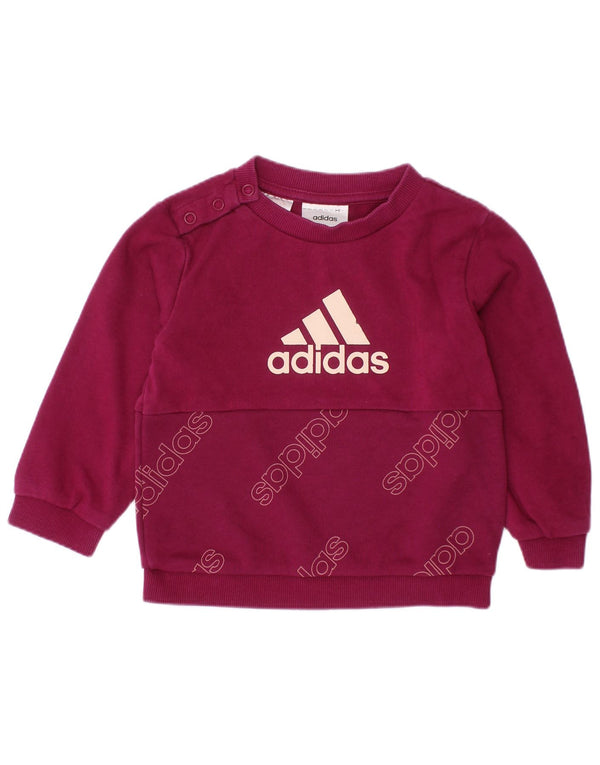 Suéter gráfico ADIDAS para meninas de 9 a 12 meses algodão borgonha