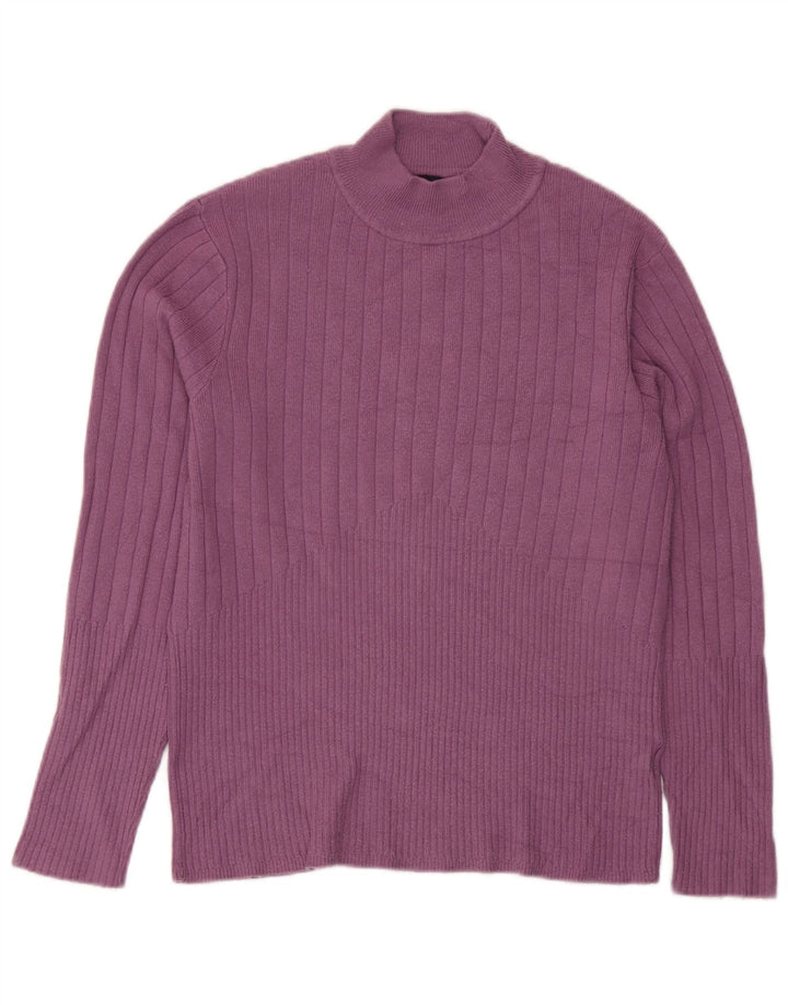 Suéter feminino Marks & Spencer com gola tartaruga Reino Unido 12 médio roxo