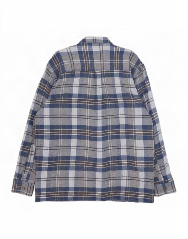 Camisa masculina de flanela Fellini 2XL algodão xadrez azul