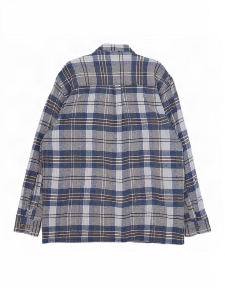 Camisa masculina de flanela Fellini 2XL algodão xadrez azul