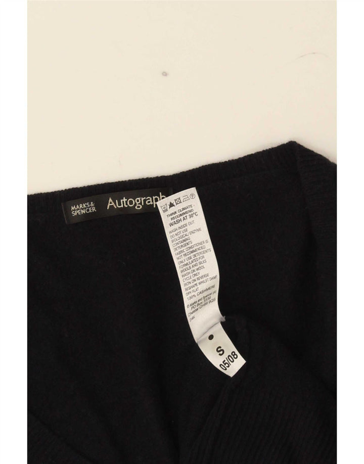 Suéter feminino Marks & Spencer com decote em V Reino Unido 12 médio azul marinho