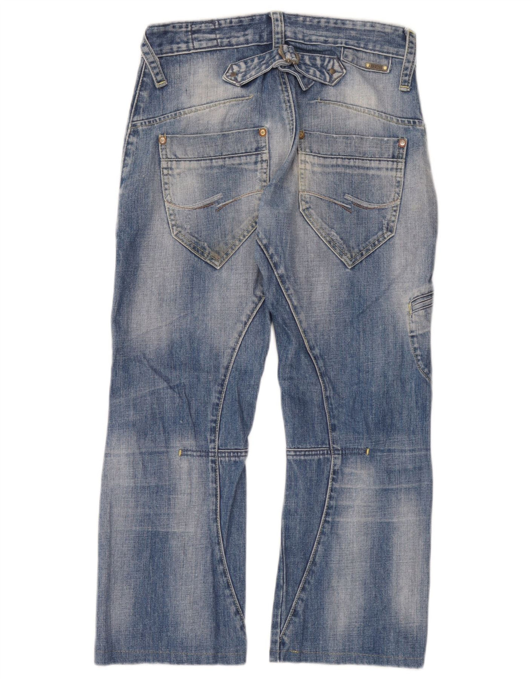 Calça jeans masculina cargo desgastada Jack & Jones W30 L25 azul