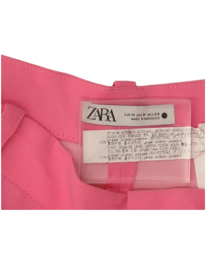 Shorts casual feminino Zara médio W28 poliéster rosa