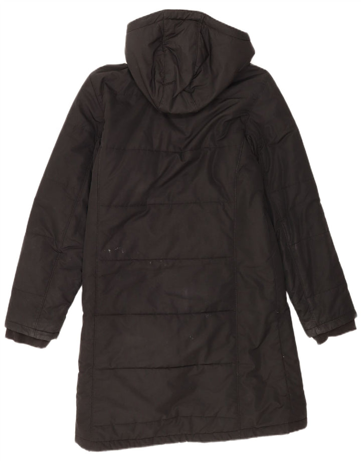Casaco acolchoado com capuz feminino Jack Wolfskin Reino Unido 12/14 poliéster preto médio