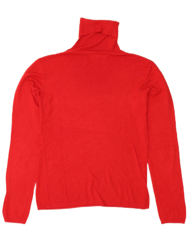 Suéter feminino Zara com gola redonda, Reino Unido 14, grande rayon vermelho