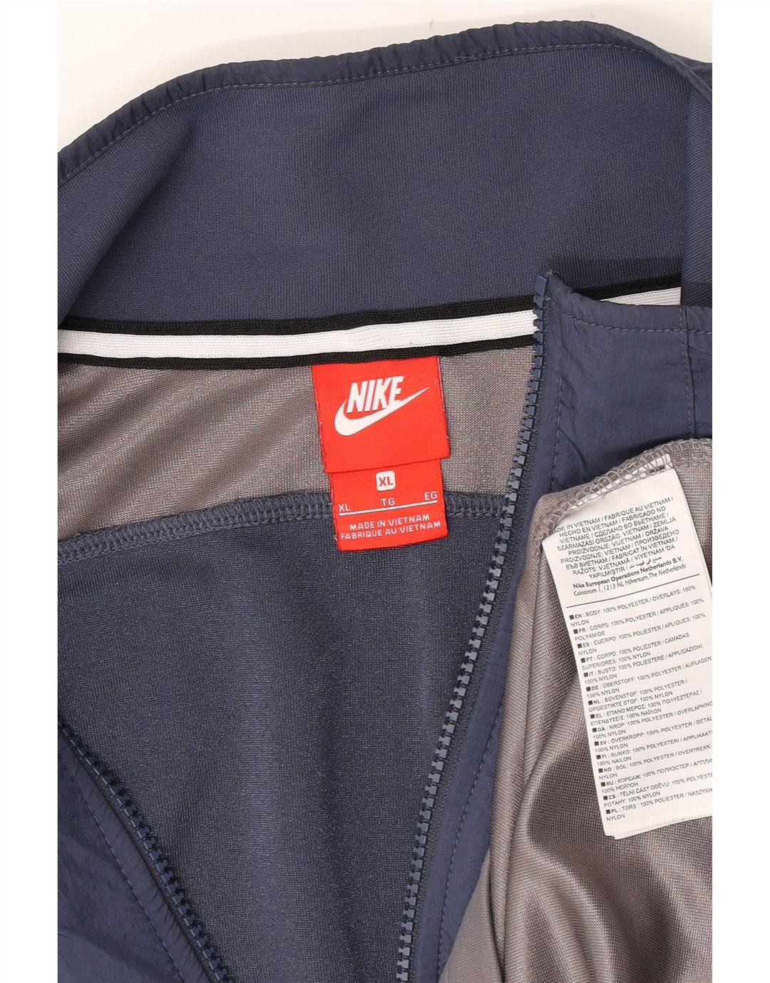 Moletom masculino Nike com zíper e gola redonda XL cinza colorblock poliéster