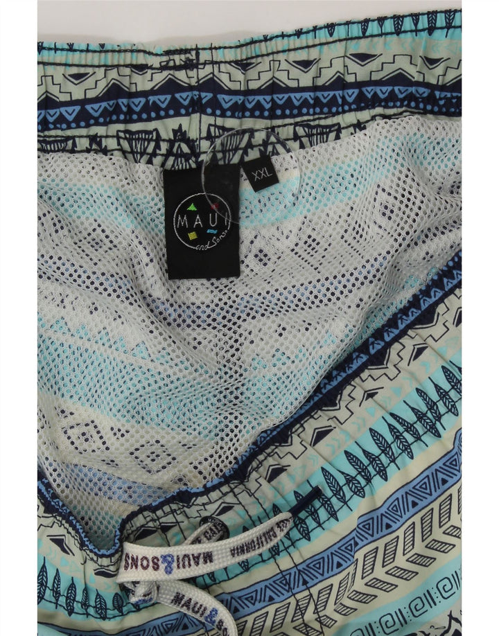 Maui and Sons Calção de banho masculino 2XL poliamida geométrica azul