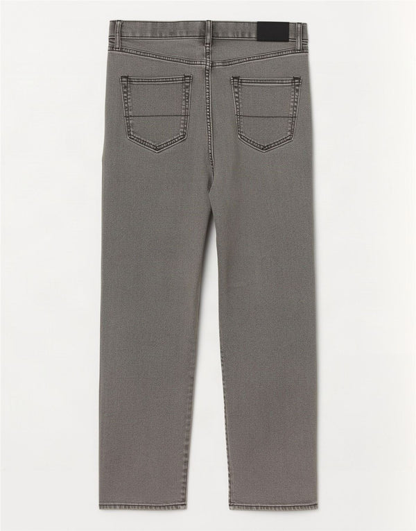 Calça jeans reta regular masculina Marks & Spencer W36 L29 algodão cinza