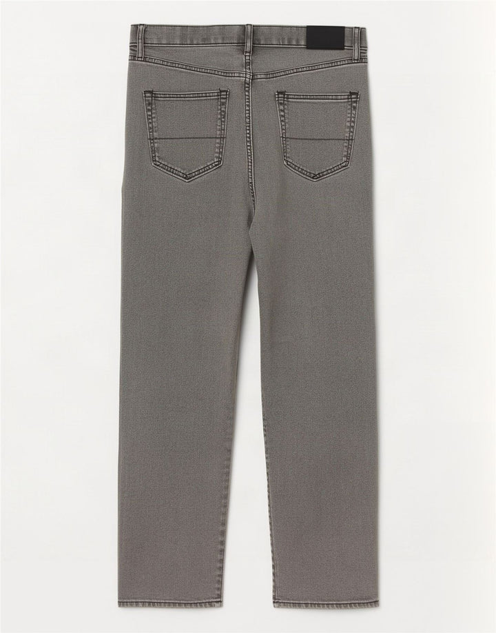 Calça jeans reta regular masculina Marks & Spencer W36 L29 algodão cinza