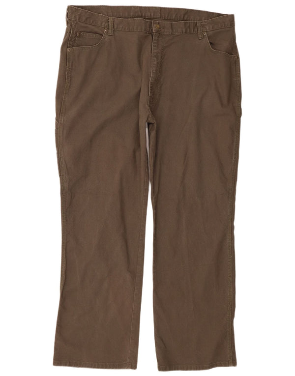 Calças cargo retas masculinas Dickies W42 L32 algodão cáqui