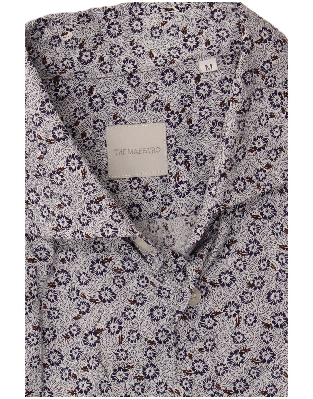 Camisa Masculina Vintage Média Azul Floral