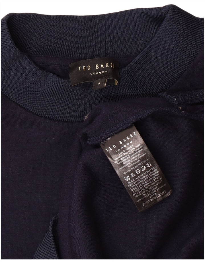 TED BAKER moletom feminino oversized tamanho 1 XS azul marinho viscose