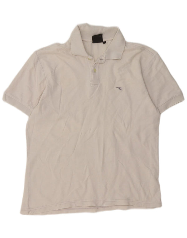 Camisa polo masculina Diadora médio algodão branco