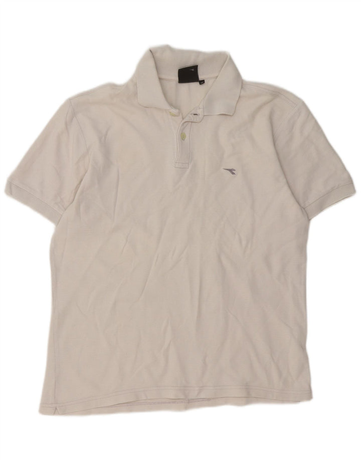 Camisa polo masculina Diadora médio algodão branco