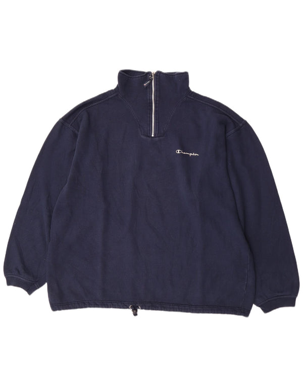 Moletom masculino Champion com zíper e gola 2XL algodão azul marinho