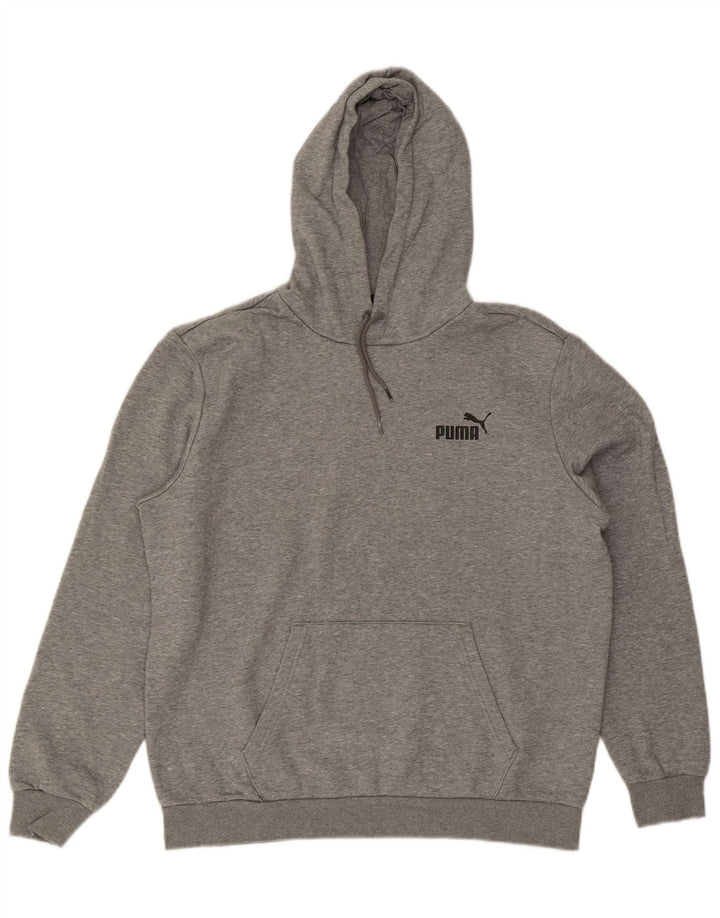 PUMA Mens Hoodie Jumper Grande Algodão Cinza