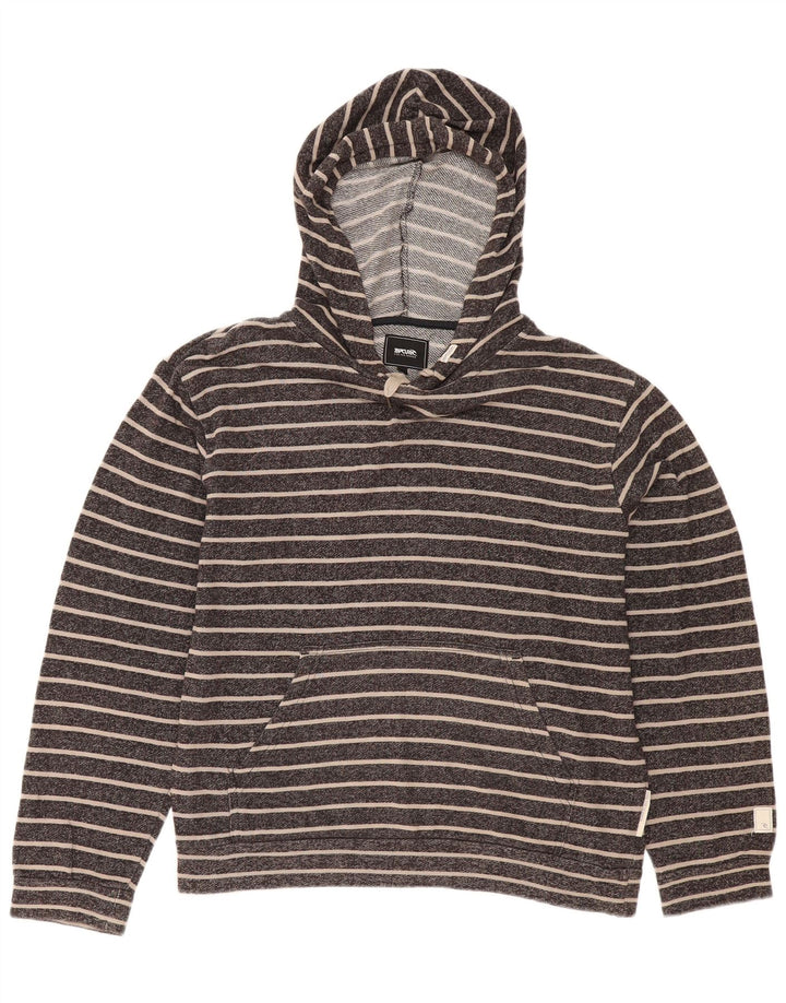 Suéter com capuz oversized feminino Rip Curl UK 10 listrado cinza pequeno