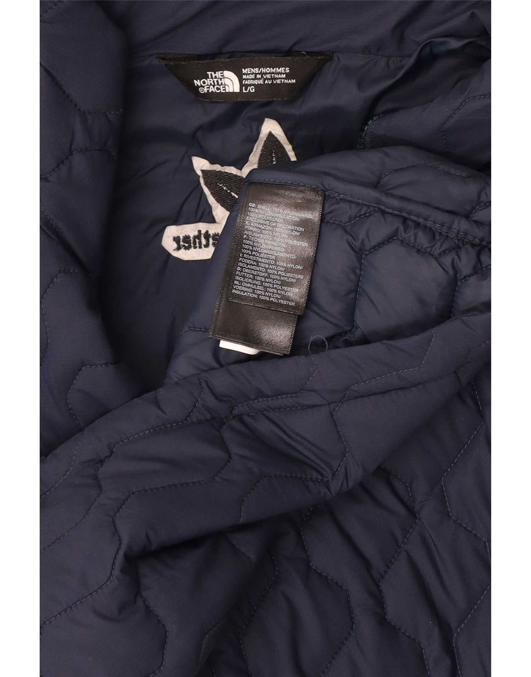 Jaqueta acolchoada masculina The North Face UK 40 grande nylon azul marinho