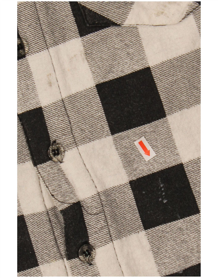 Camisa masculina de flanela de lenhador JOY XL preta de algodão guingão