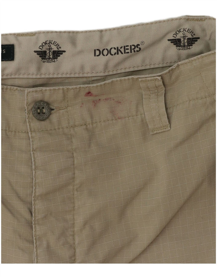 Shorts cargo feminino Dockers cáqui W36 grande xadrez cáqui