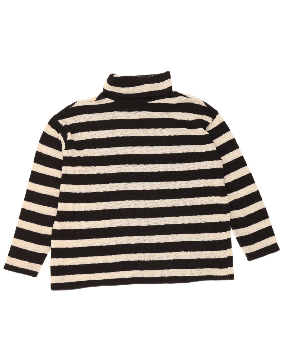 Suéter feminino Zara com gola redonda grande e listrado preto pequeno Reino Unido 10