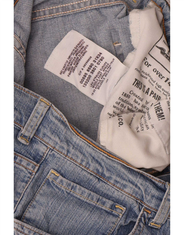 Jeans retos femininos Levi's W31 L28 algodão azul