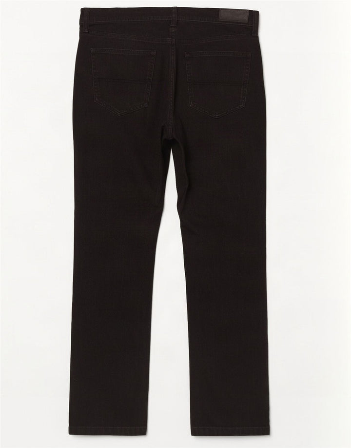 Calça jeans reta regular masculina Marks & Spencer W36 L31 algodão preto